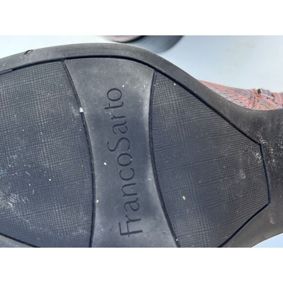 Franco Sarto Shoes boots ankle bootie snake leather luxury casual embossed 8. - Picture 6 of 11